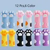 Cute Cat Paw Pencils Cap Pencil Holder, 12pcs Cat Paw Pencil Extender Holder, Manicure Pedicure Tool Protector 6