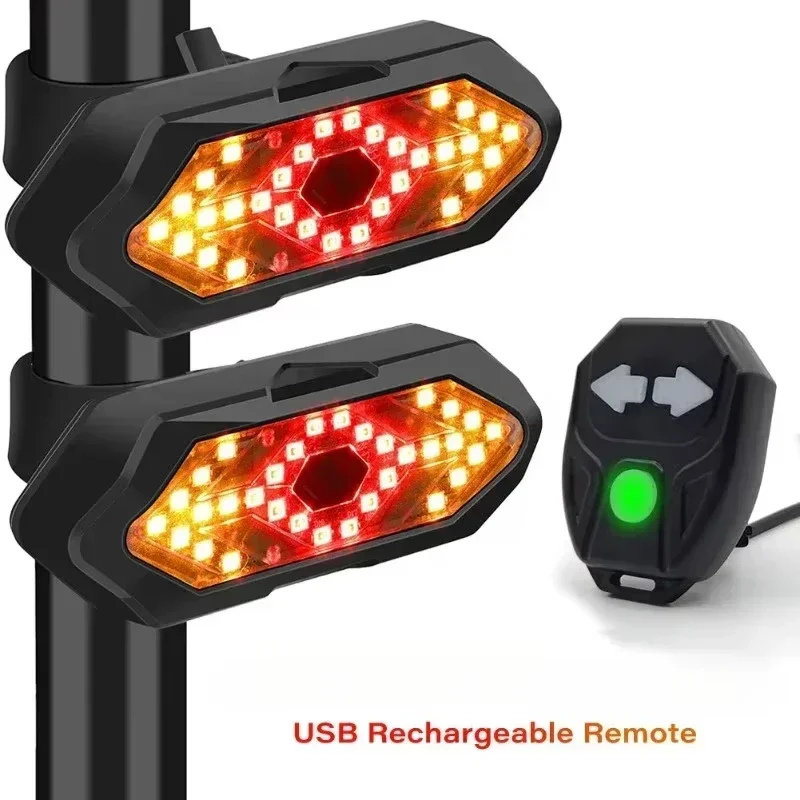 Bike Turn Signal Rear Light Led Indicator USB Rechargeable Tail Lamp Remote Control Warning Light for Bicycle Safety Accessories bike rear light