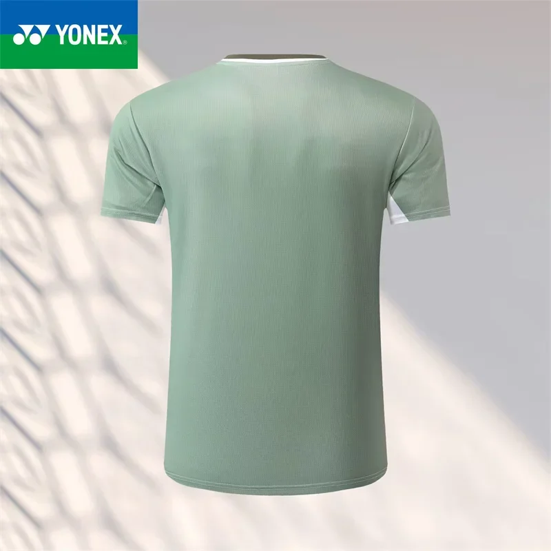 YONEX Quick Drying Breathable Men's and Women's Short Sleeved Badminton T-shirt Sports Training Top Competition Dress sports t shirt