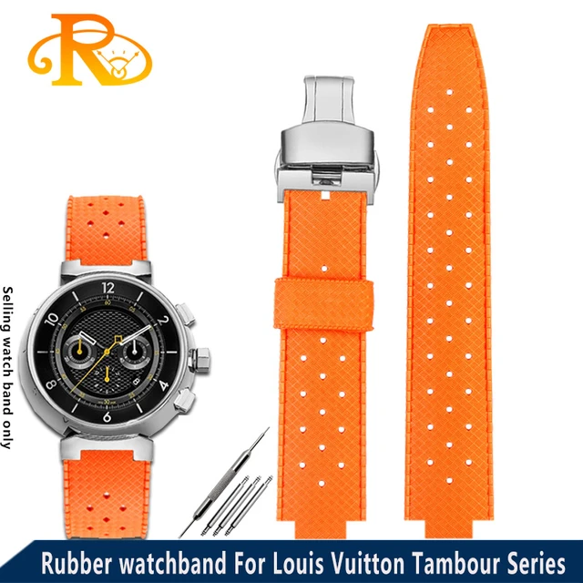 Rubber watchband For LV Watch Raised Mouth for Louis Vuitton
