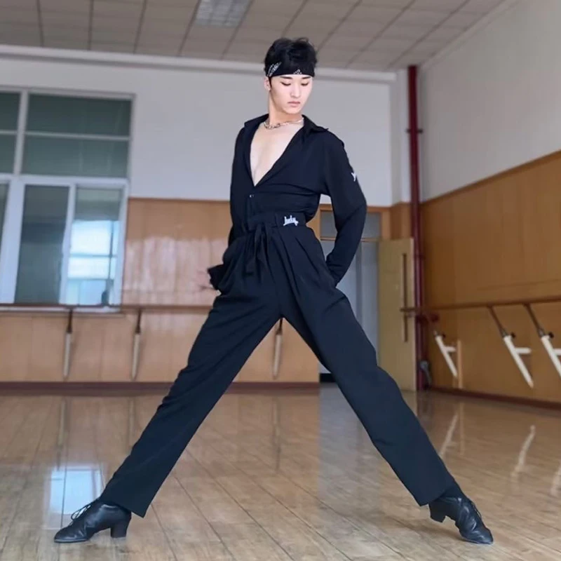 Pantaloni Uomo Danza Latina Nero - Tessuto Performance, Vita Bassa, Tasc - Foto 4