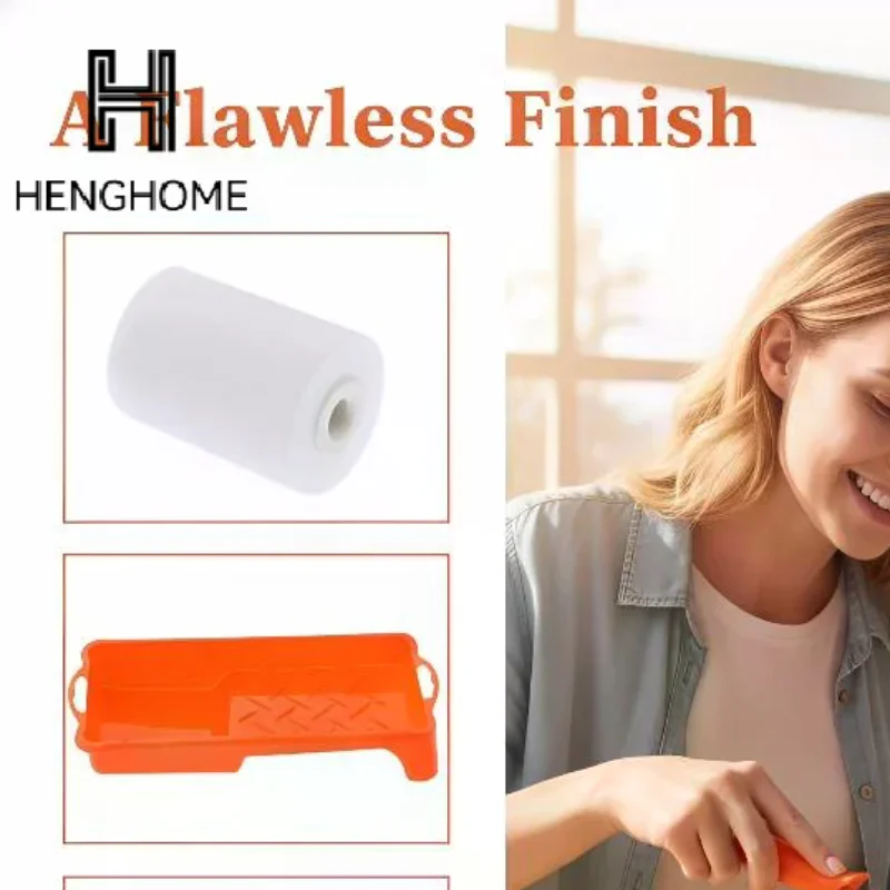 홈 페인팅 용품 하드웨어 6개 고밀도 폼 페인트 롤러 페인트 트레이 라이너 장식..