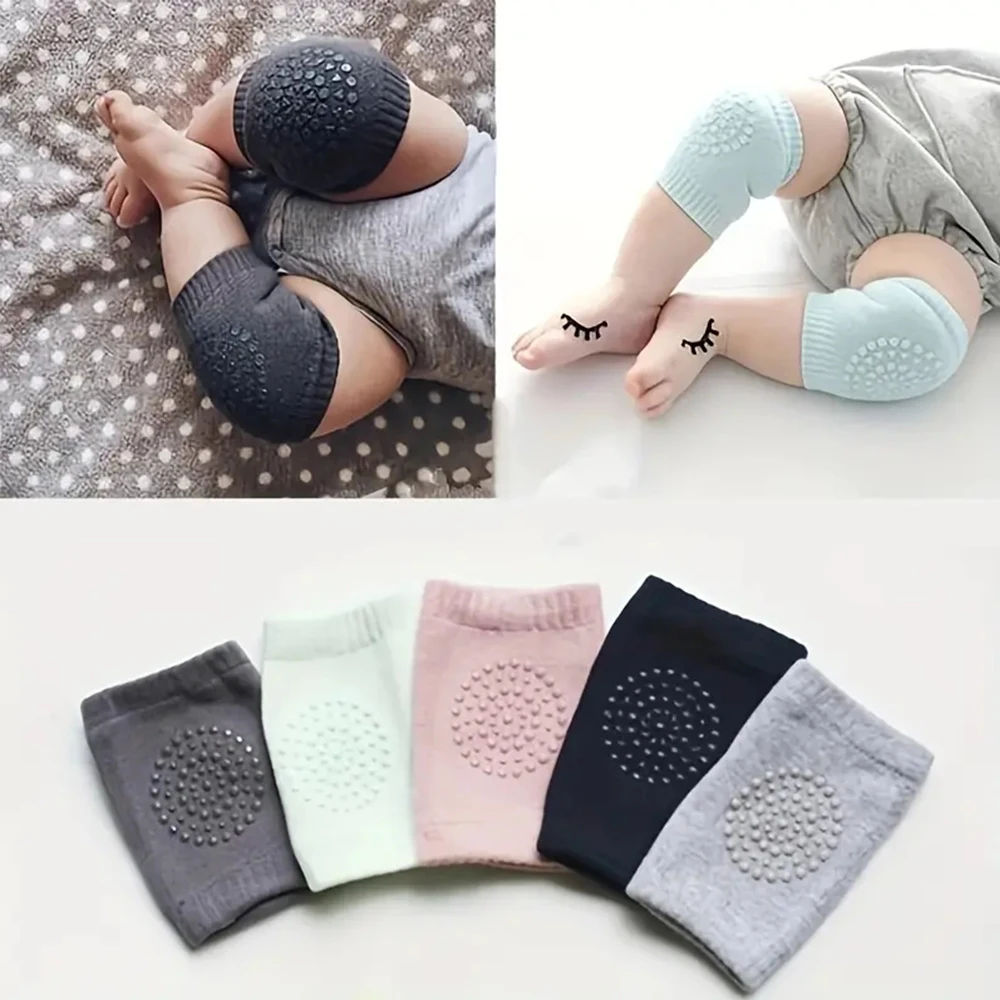 1Pairs Baby Knee Pads Toddler Crawling Anti-Slip Solid Infant Boys Girls Elbow Cushion Pad Safety Protector Toddler Leg Warmer