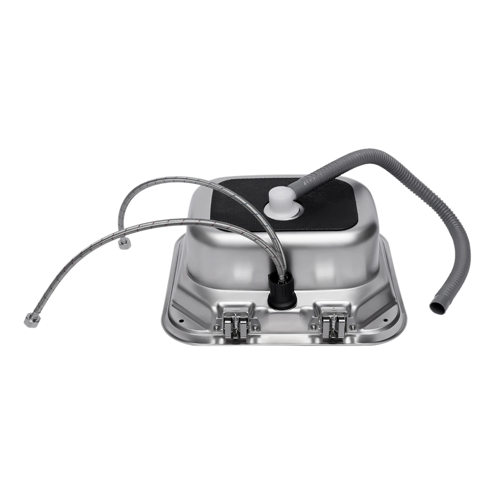 Edelstahl-Handwaschbecken 42,3*37,3*15cm Spüle mit Drehbarem Wasserhahn Einzelbecken Küchenspüle für Wohnmobil Camper Anhänger – Detail 27