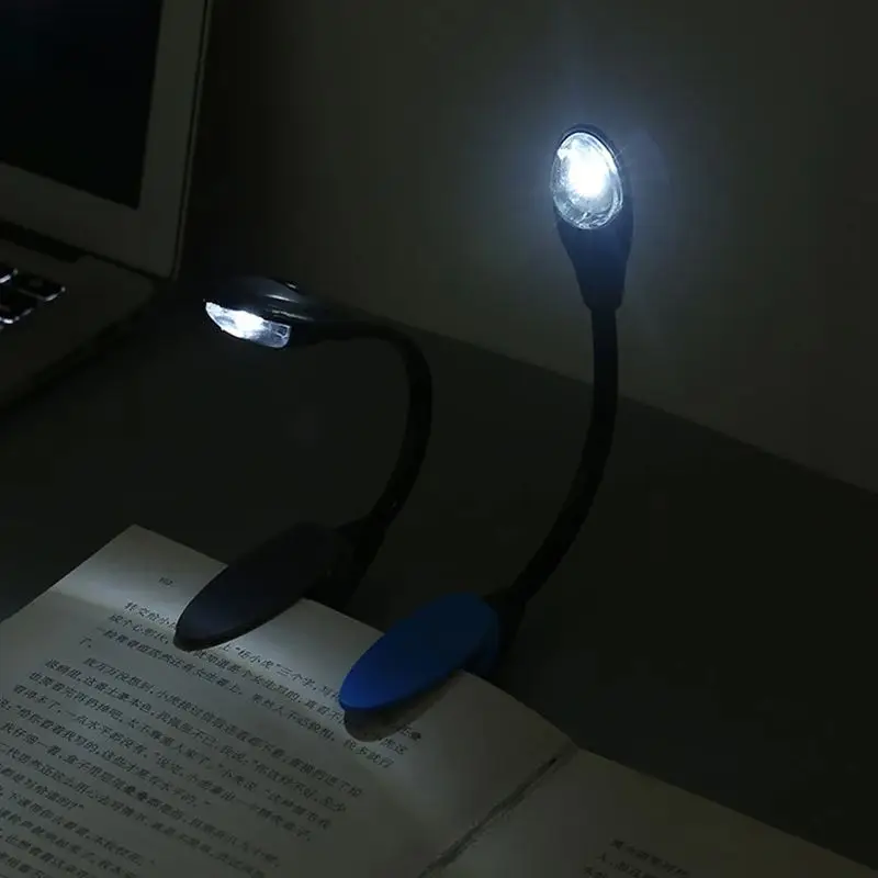 LED Book Light Portable Flexible Clip-On Type Bright Reading Lamp Bedroom Mini