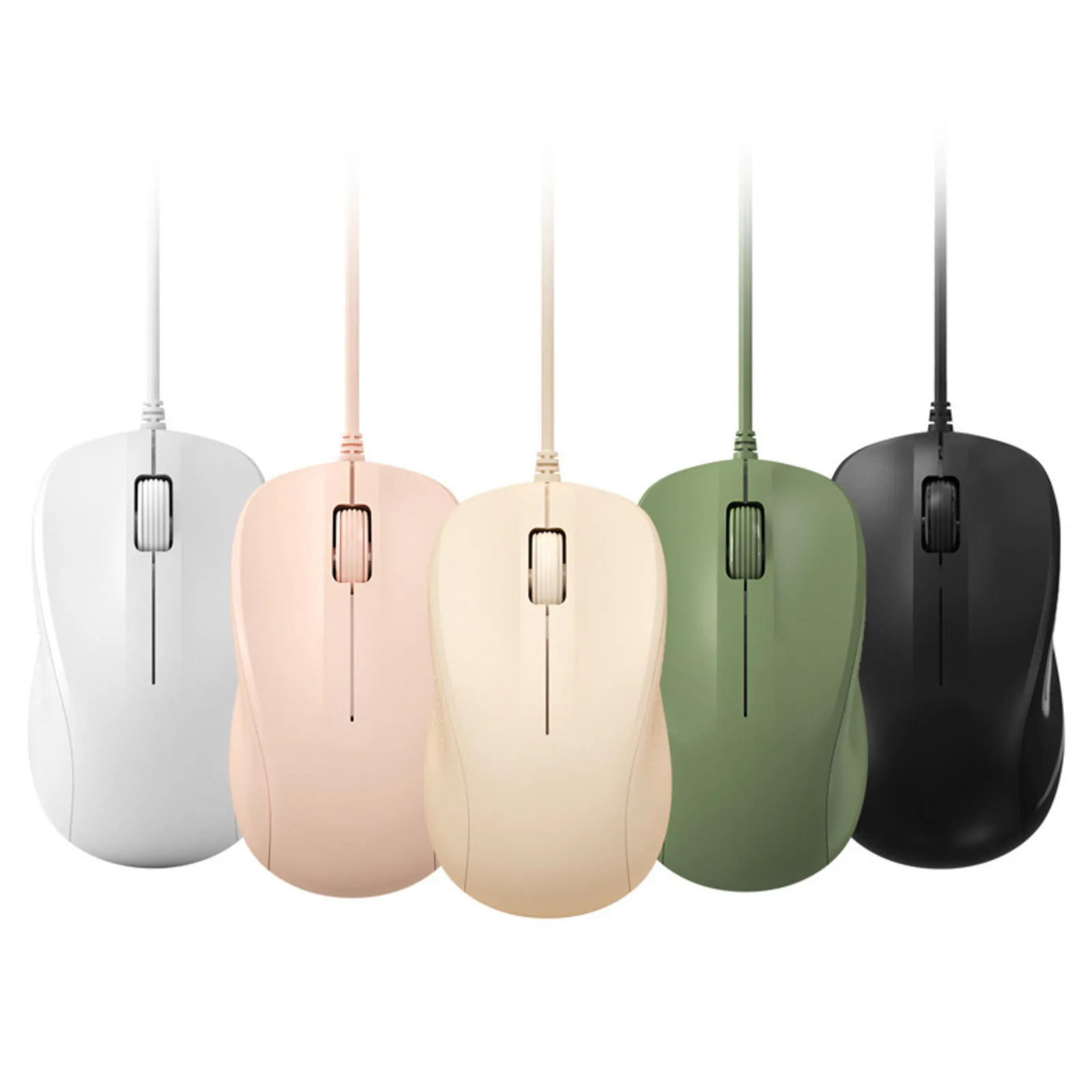 패션 멀티 컬러 유선 USB 마우스 무소음 버튼 인체공학적 편안한 그립감 미니멀리스트 광학 마우스 PC 노트북 사무용