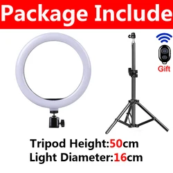 Illuminating LED Selfie Ring Light with USB Remote and Adjustable Tripod for Professional Video and Photography (D - 16cm)