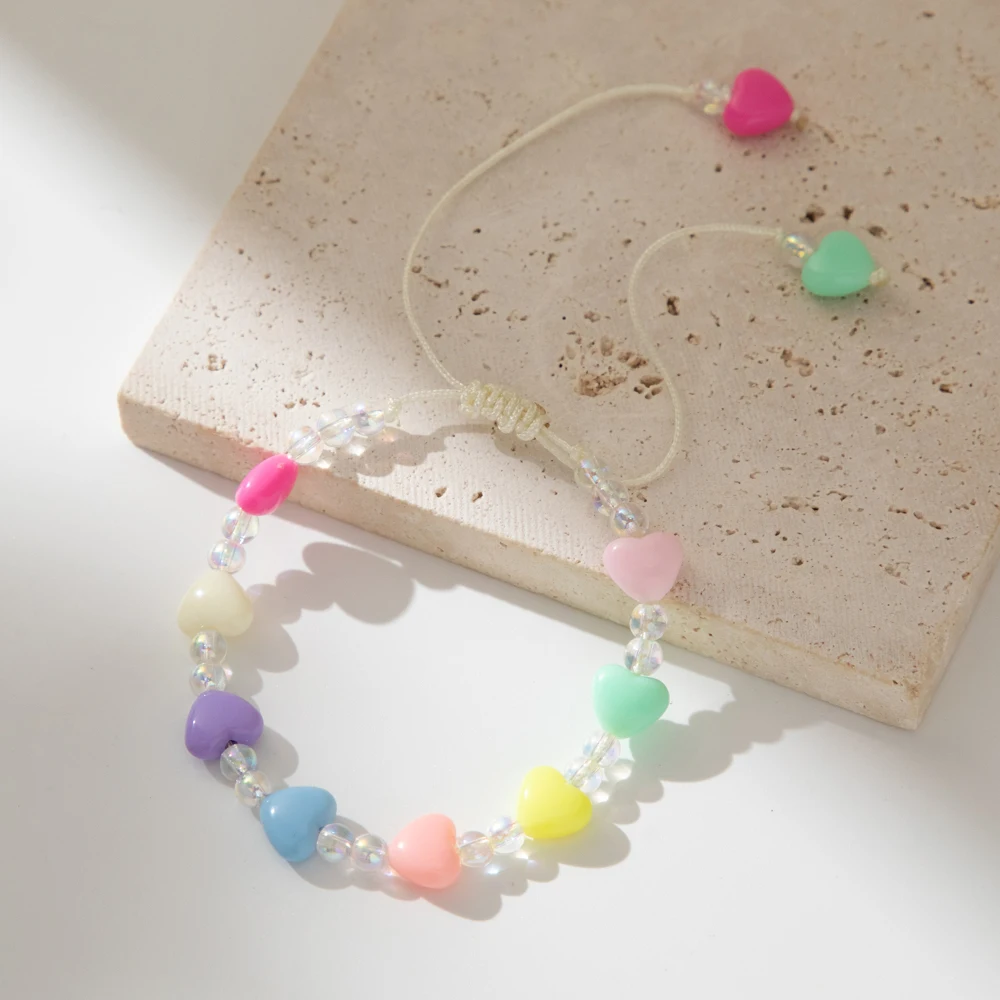 

Resin Heart Shaped Women's Bracelets Fashion Colorful Simple Personality Ladies Wrist Jewelry Wholesale Direct Marketing