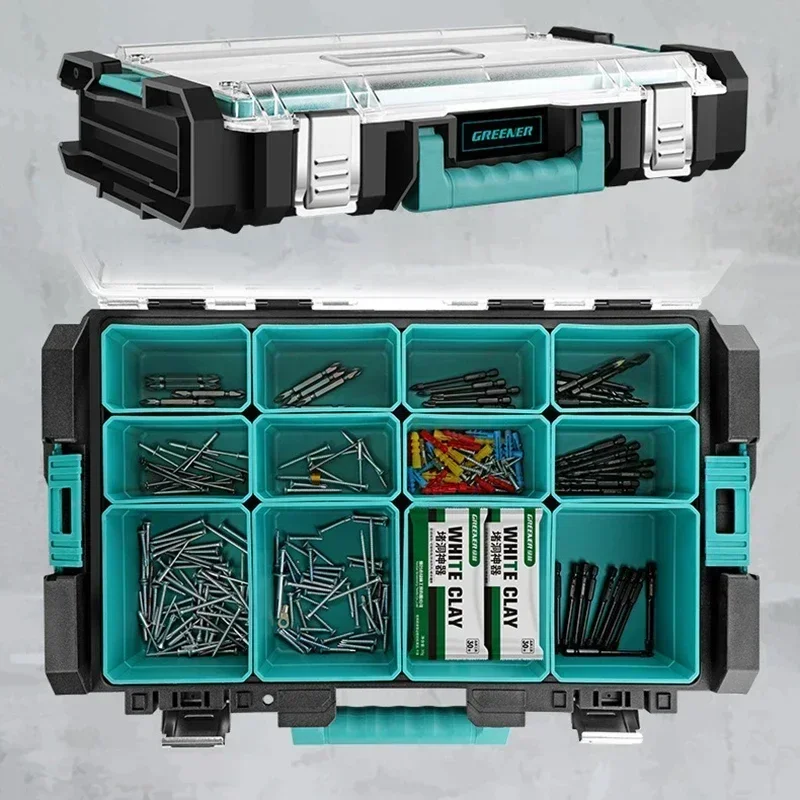 Large Hard Case Tools Organizer Box Multifunctional Waterproof Suitcase Portable Stackable Tool Storage Boxes Transport Case 3