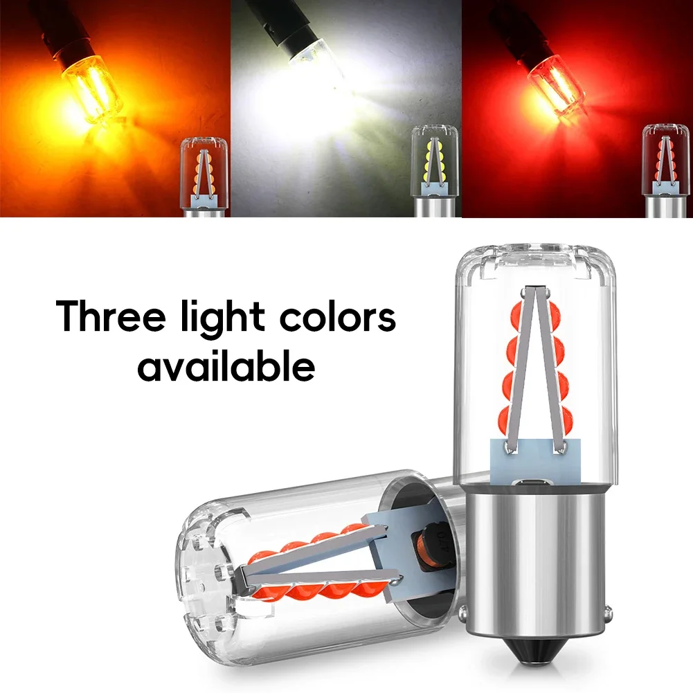 Universal 12V White LED Car Turn Signal and Brake Light - 6000K CANBUS with 3030 SMD Technology