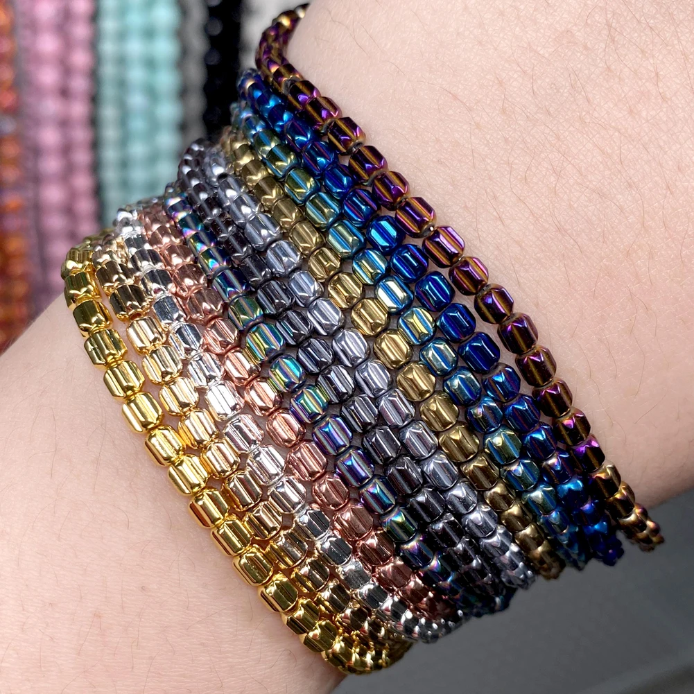 Natürlicher Hämatit-Stein, 3 x 3 mm, plattiert, bunte Kürbisform, Hämatit-Abstandsperlen für Schmuckherstellung, passend für DIY-Armband-Zubehör – Detail 6