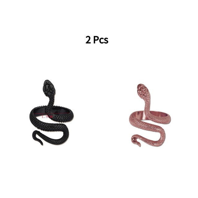 Punk Snake Ring for Men Women Exaggerated Antique Siver Color Fashion Personality Stereoscopic Opening Adjustable Rings