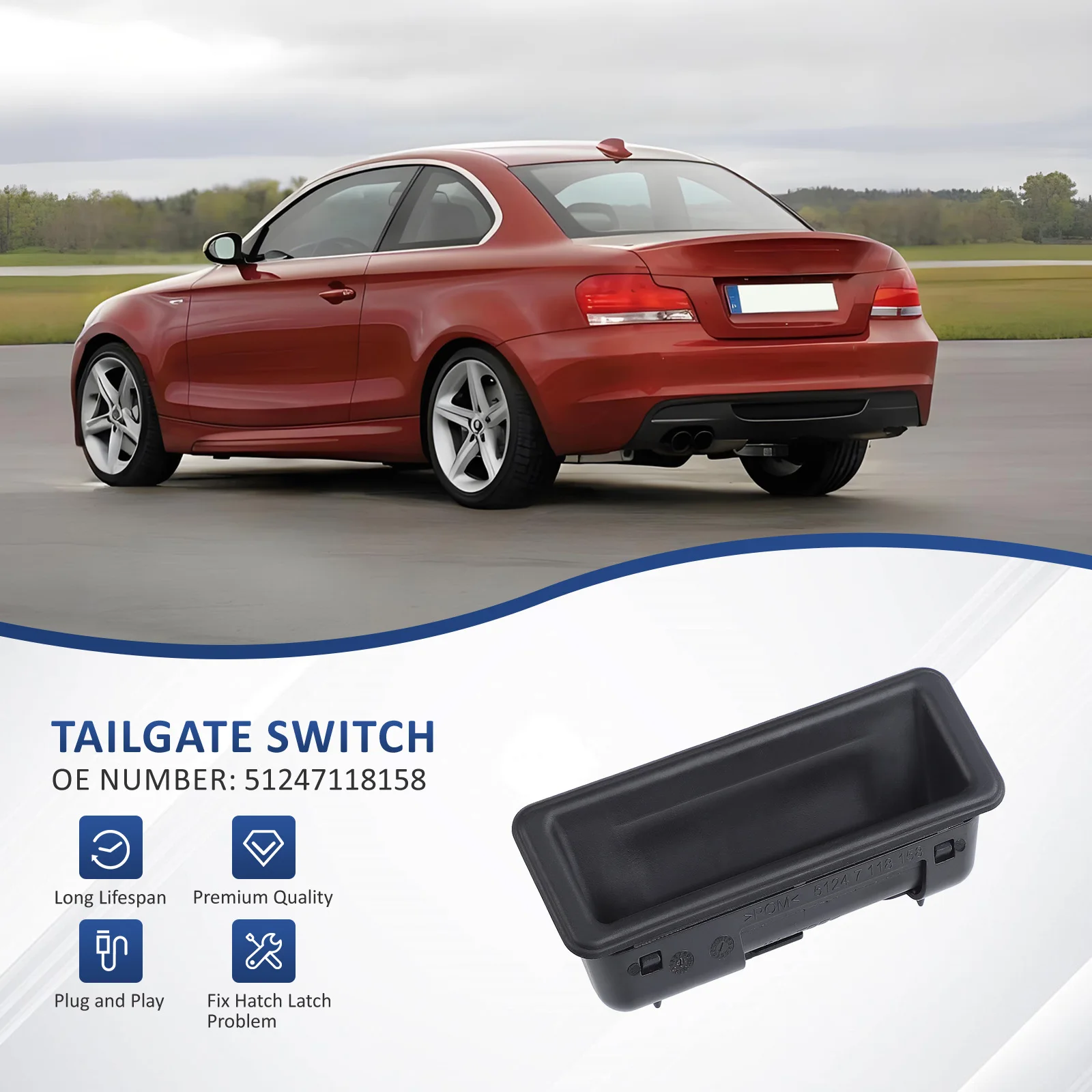 Universal Tailgate Rear Trunk Lid Lock Boot Switch