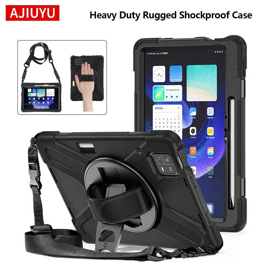 Rugged Shockproof Tablet Cover with Shoulder Strap