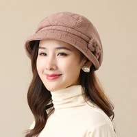 Ladies Party Hat Middle-aged and Elderly Warm All-match Basin Hats Autumn and Winter Fashion Youth Leisure Simple Fisherman Cap 4