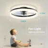 Ceiling fan with light Modern Dimmable Remote Control Ceiling Fans Living Room AC Variable Frequency Fan Ceiling Lamp 4