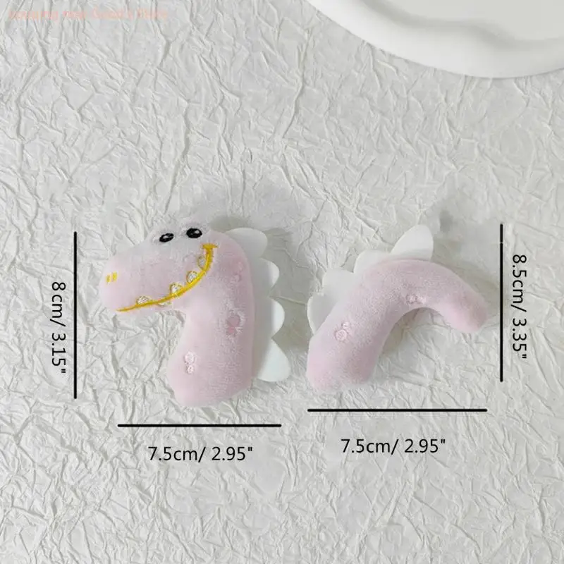 49ME 5set Cartoon Dinosaur Shape Head/Tail Shape Applique for DIY Doll Toy Hat Sewing Supplies Patches Hair Clip Decor