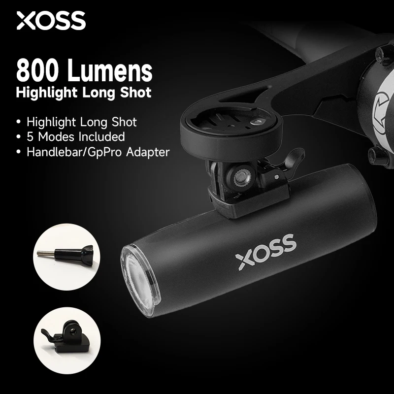

XOSS 800lumen BIcycle Light Bike Headlight Waterproof USB Rechargeable MTB Front Lamp Bicycle Flash Light