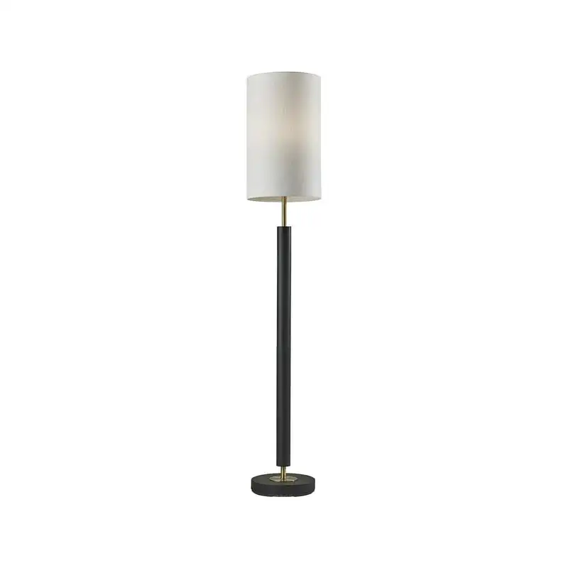 

Hollywood Floor Lamp, Black with Antique Brass Accents