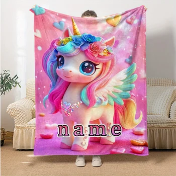 Personalized Unicorn Flannel Blanket 5