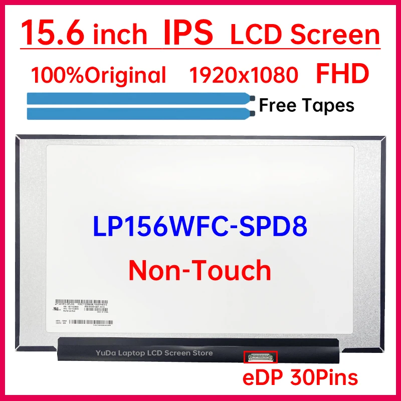 10,1-дюймовый IPS ЖК-экран для ноутбука Lenovo IdeaPad 1-15IJL7 82LX, панель дисплея 15,6x1920 eDP, 30 контактов, 5D11D20659