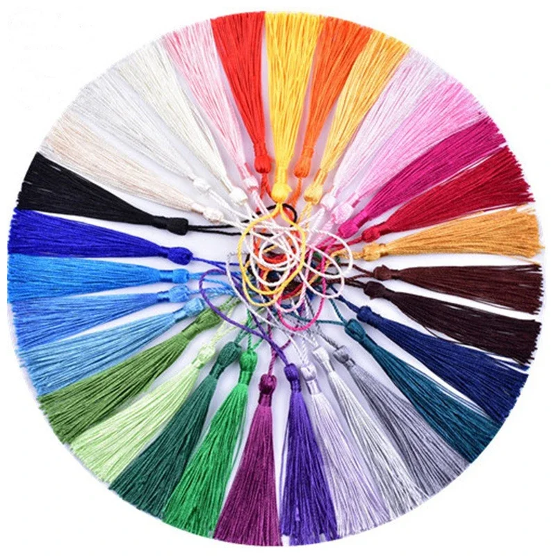 Polyester Silk Tassel Fringe 50 Pcs Hanging Rope For Sewing Curtains Accessories DIY Crafts Jewelry Making