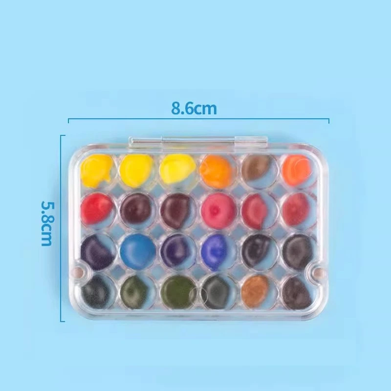 Paint Palette Empty 24 Grids Plastic Paint Palette Tray For Watercolor Gouache Painting Art Supplies