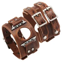 Bracelet en cuir véritable pour bracelet de montre Apple 44mm 40mm 45mm 46mm 49mm, Double boucle en métal, série iWatch Ultra 3/11/10/SE3 4