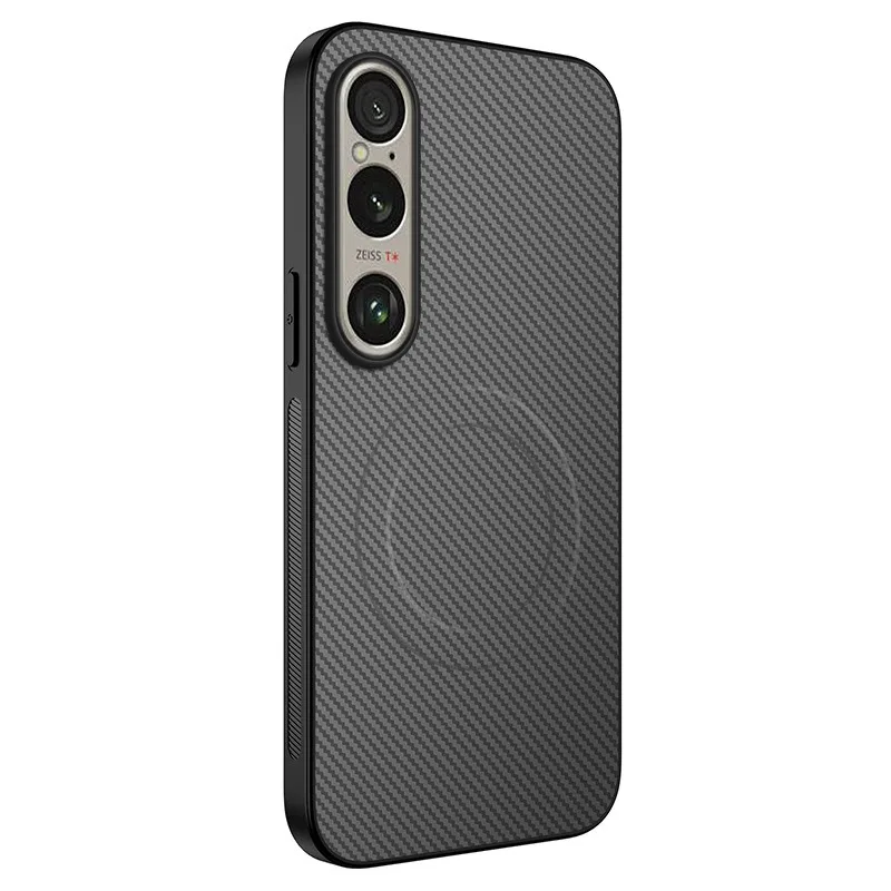 Premium Magnetic Carbon Fiber Case - Soft TPU Shell with Magsafe Charging & Anti-Knock Protection