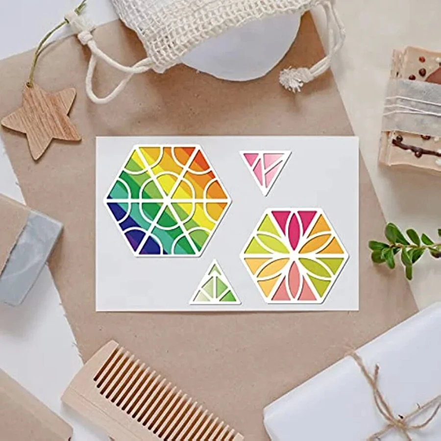 2025 신상품 삼각형 프레임 배경 금속 커팅 다이 DIY 스크랩북킹 카드 제작 나이프 몰드 블레이드 펀치 스텐실