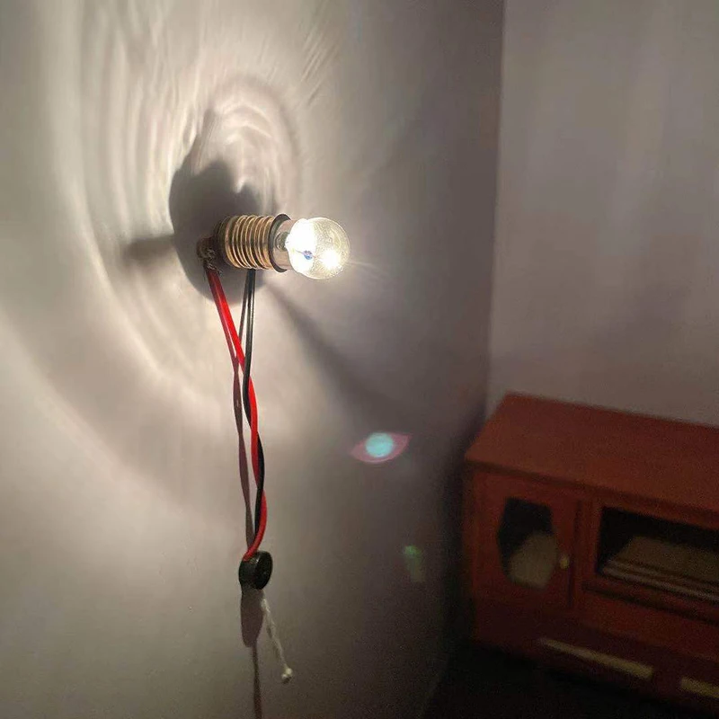 

1:12 Dollhouse Miniature LED Light Bulb Lamp Holder Home Lighting Model Furniture Decor Toy Doll House Accessories