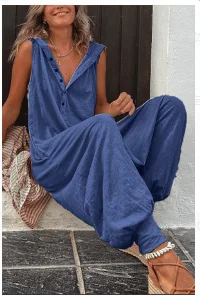 Jump Suits for Women Fashion Rompers Vintage Sleeveless Overalls 2023 Summer Streetwear One Piece Pants Playsuit Jumpsuit