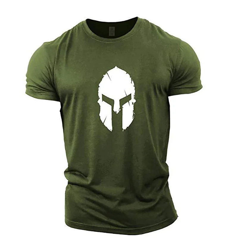 

Summer New Men's T-shirt Sparta Gym Pattern T-shirt 3D Printed Solid Top Short Sleeve Fashion Casual T-shirt