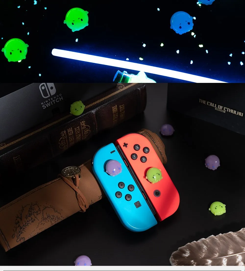 GeekShare New Luminous Thumbstick Cover for Nintendo Switch OLED Joysrick Caps Cute Thumb Grip Caps For NS Lite Game Console