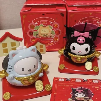 2023 Genuine Sanrio Lucky Meow Tumbler Series Dharma Blind Box Trend Toy Room Mini Decoration Collection Birthday Gift Toy 3