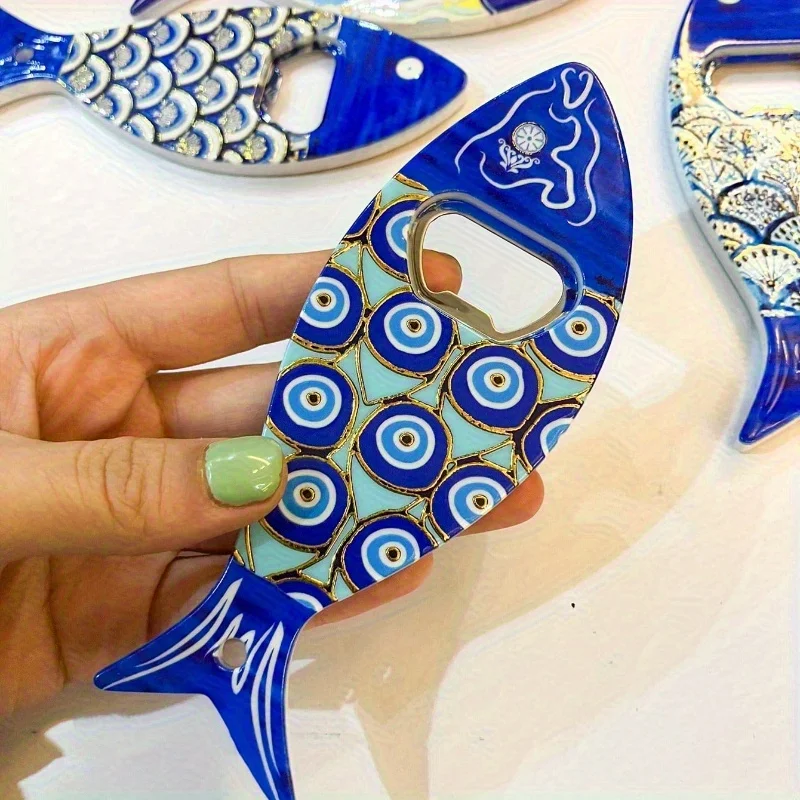 4pcs Fish-Shaped Fridge Magnet & Bottle Opene Durable Kitchen Decor, Portable Bottle Opener, Festive Gift for Home Use