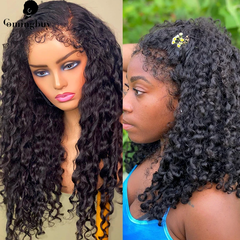 Kinky Krullend Full Lace Menselijk Haar Pruiken Met Natuurlijke Krullend Baby Haar Voor Zwarte Vrouwen Braziliaanse Remy Haarlijn Lace Front pruik Vrigin