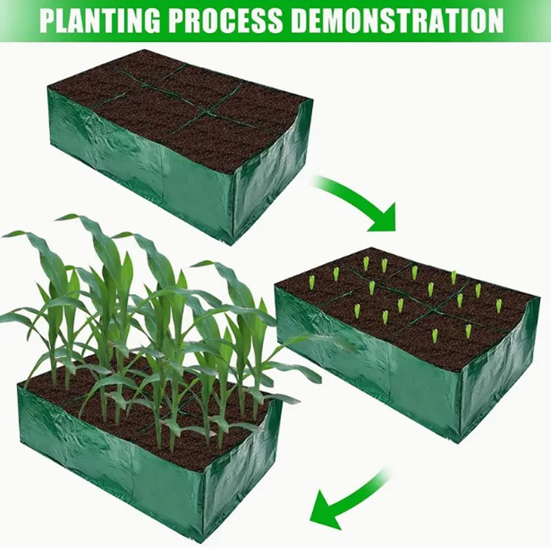 Planting Bags Plant Grow Bags 6 Grids Vegetable Planting Bag Container Portable Flower Plant Growing Bags Reusable Garden Raised Planting Bed Courtyard Decor