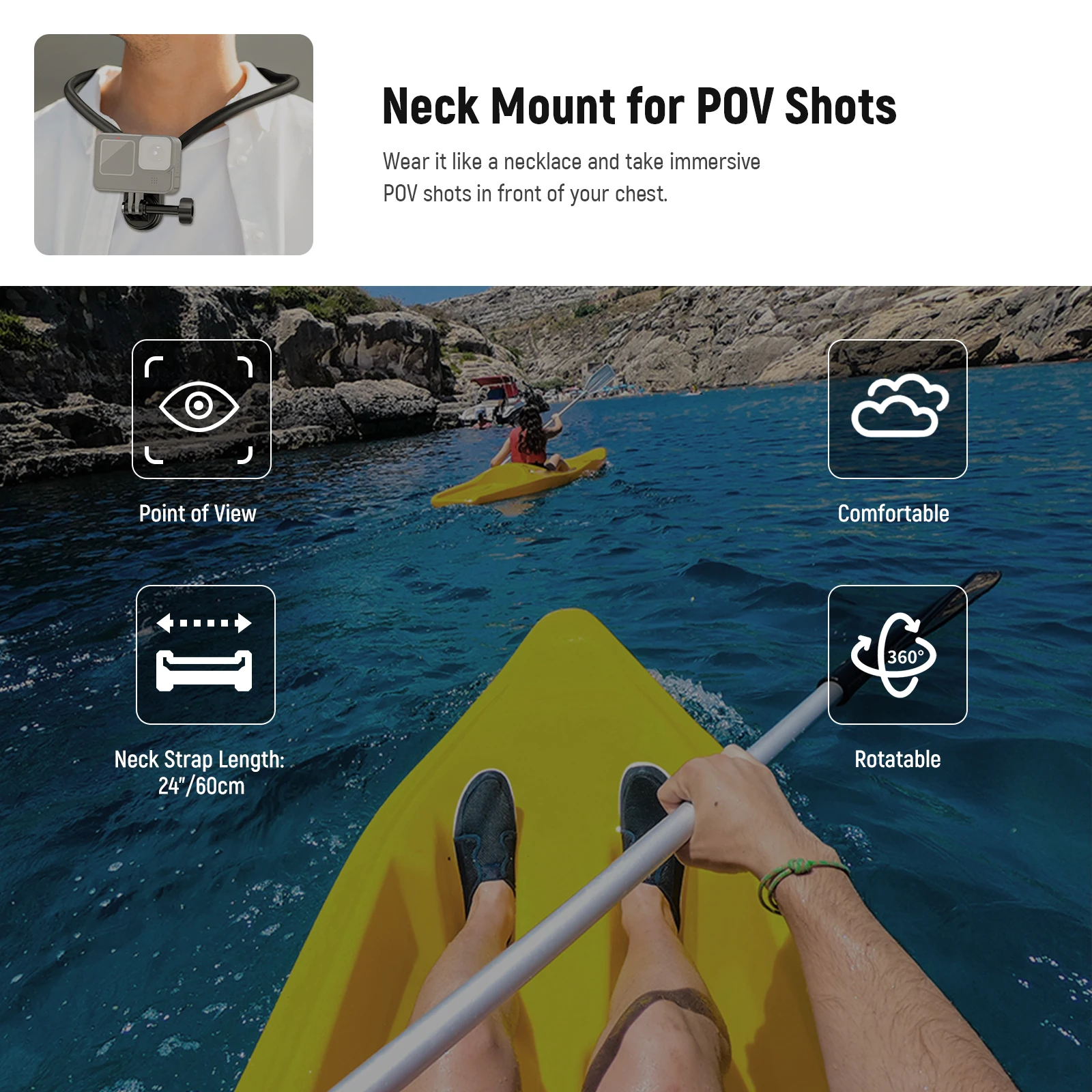 NEEWER Original Magnetic Neck Mount Holder with Phone Clip Suit For Hero 12 11