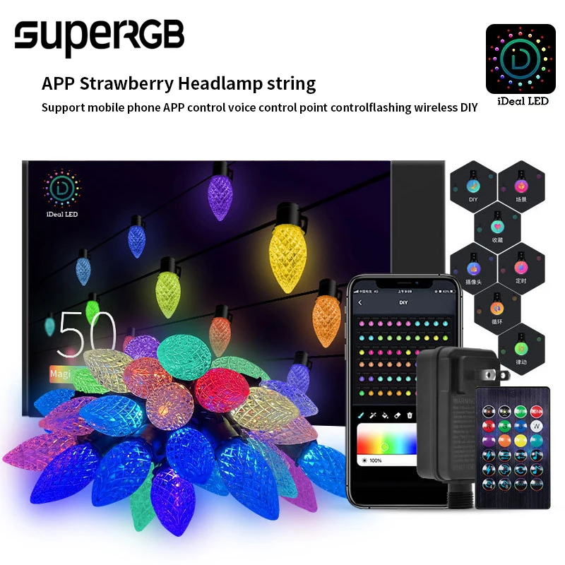 

Умная светодиодная гирлянда RGB «сделай сам» для граффити, домашний декор, ночная лампа «сделай сам» с изображением, водонепроницаемое садовое украшение для кемпинга на открытом воздухе