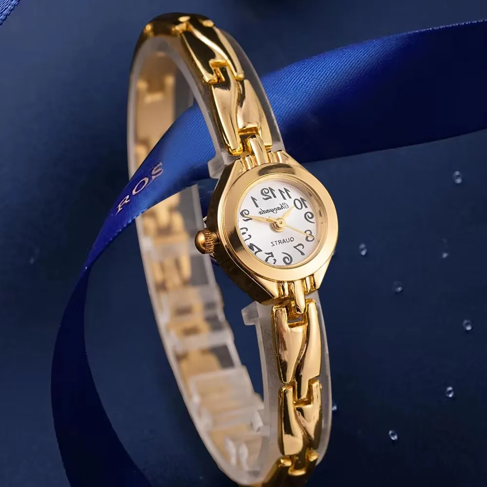 Elegant Ultra-Thin Luxury Golden Quartz Women's Bracelet Watch