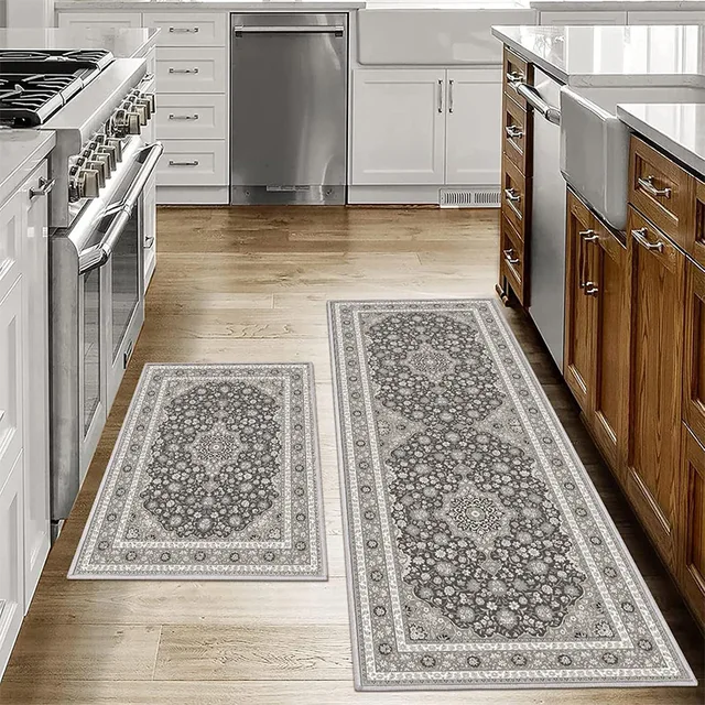 VIKAMA BOHE Tappeto in velluto di cristallo Texture alta e bassa Cucina Bagno Soggiorno Tappeto da pavimento Pieghevole Lavaggio Tappetino Decorazioni per la casa 4