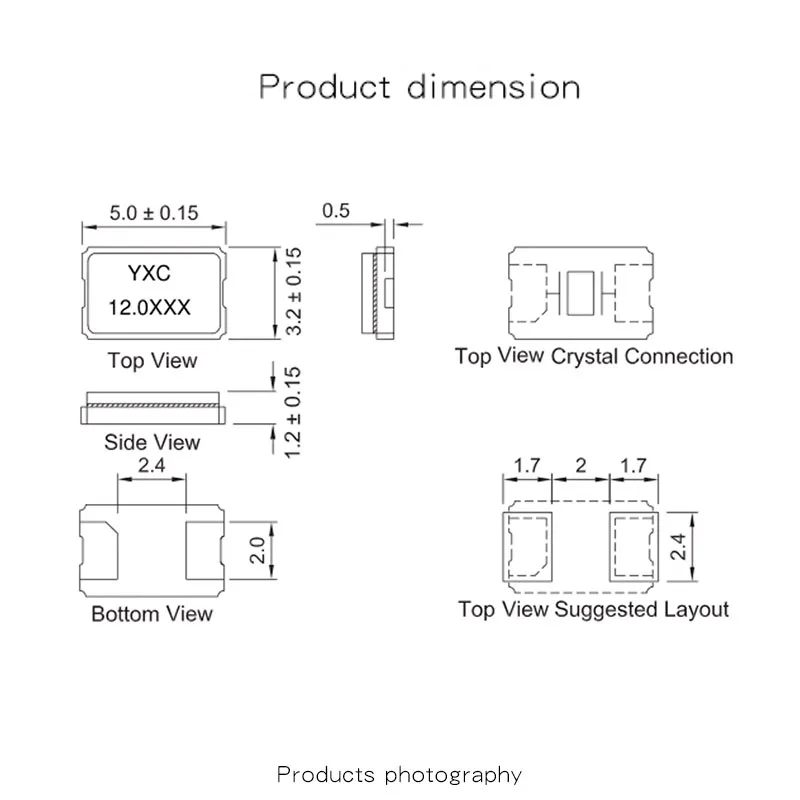 5-50PCS X50328MSB2GI YXC SMD5032 YSX530GA X50328 8MHz ±10PPM 20pF 5032_2P Industriequalität 5032 2PIN 20PF Quarzoszillator – Detail 2