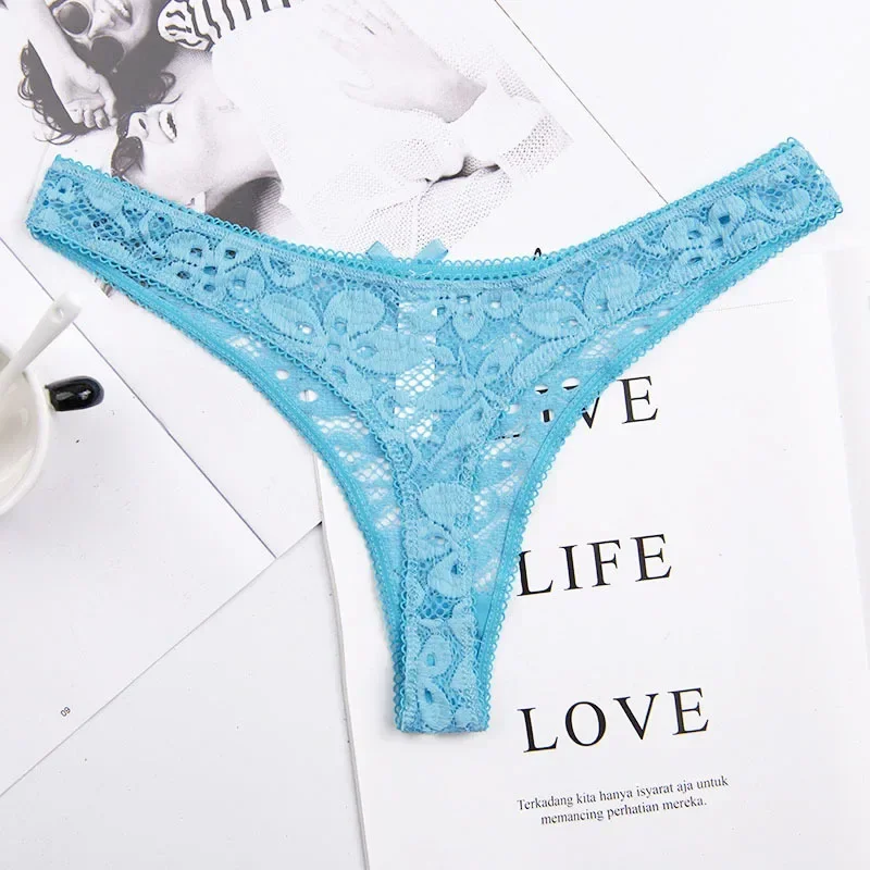 Sexy Panties Women Lace Silk Underwear Low Waist V-Waist Briefs Cotton Crotch Breathable Quick-Drying Sports Underwear