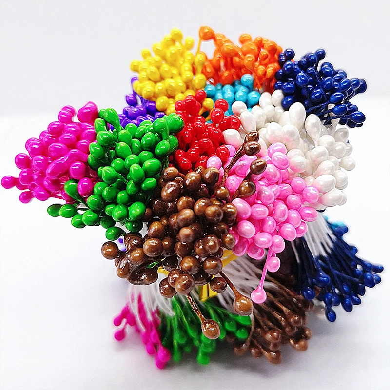 500 teile/beutel 1/3mm DIY Künstliche Mini Perle Blume Staubblatt Stampfer Insgesamt Hochzeit Hause Dekoration Weihnachten Zubehör – Detail 8
