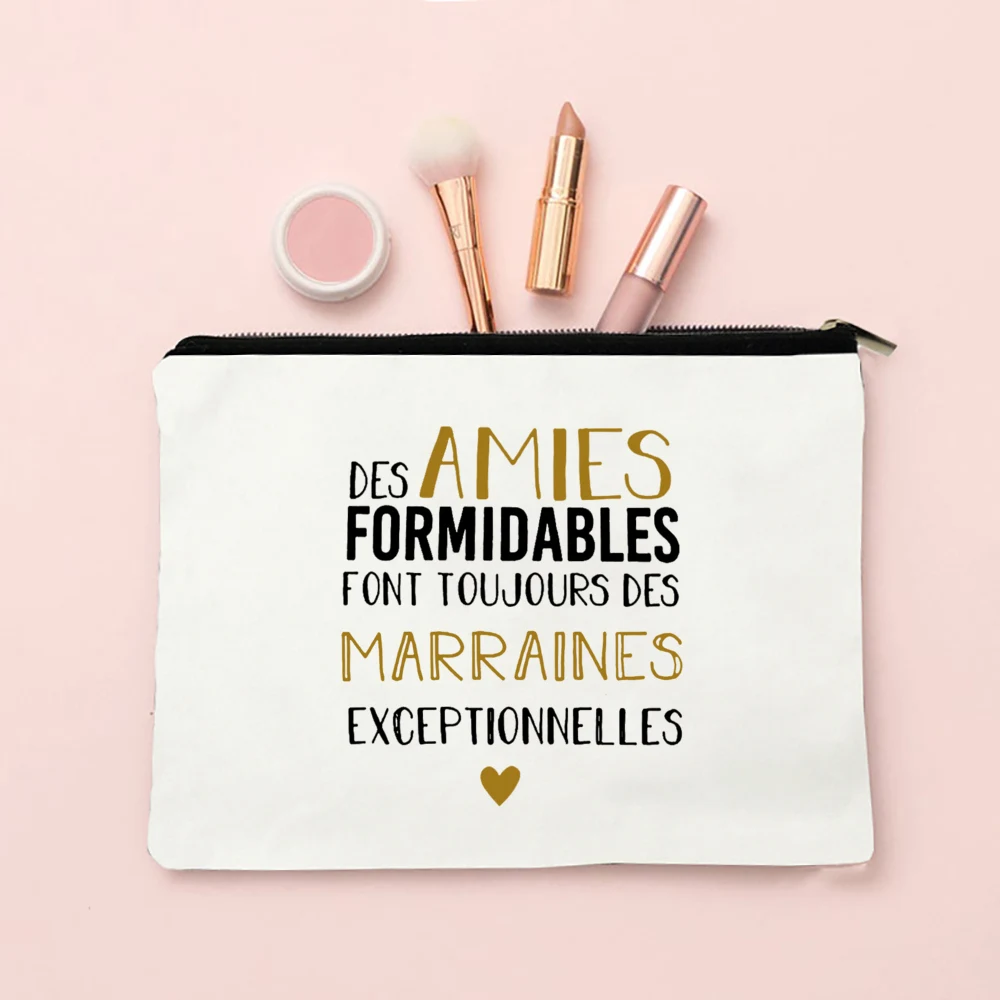 Do You Want To Be My Beloved Godmother Request Cosmetic Case Godmother Makeup Bags Travel Wash Storage Pouch Gifts for Godmother