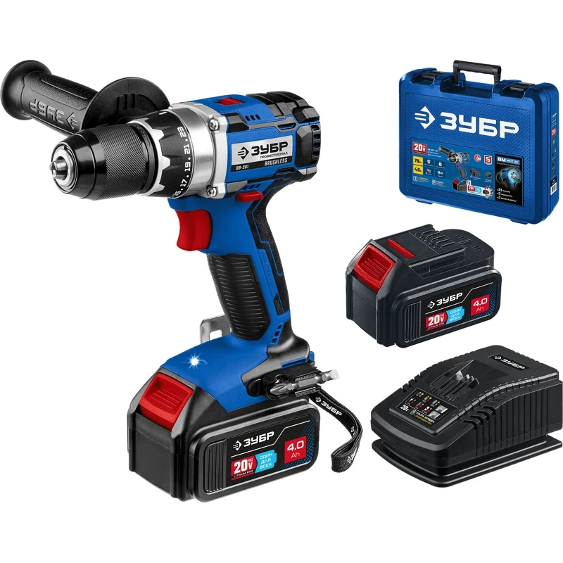 Drill driver Zubr DB-201-42 4Ah with two batteries |