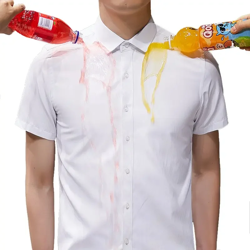 Men's Summer Waterproof Shirt Anti-fouling Breathable Quick-drying Short Sleeve