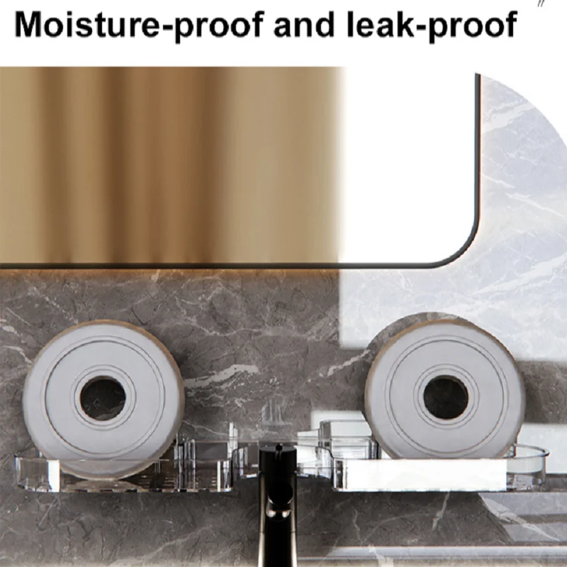 Sink Shelf Suction Cup Wall Mounted Nopunch Bathroom Storage Shelf Bathroom  Faucet Storage Shelf in Front of Mirror 5
