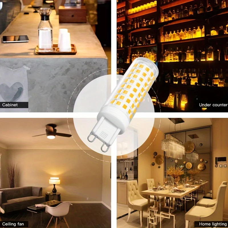 무지향성 LED 전구, 천장 선풍기, 샹들리에, 밝기 조절 불가, 110-220V T3/T4 베이스 교체, G9 12W, 5 개